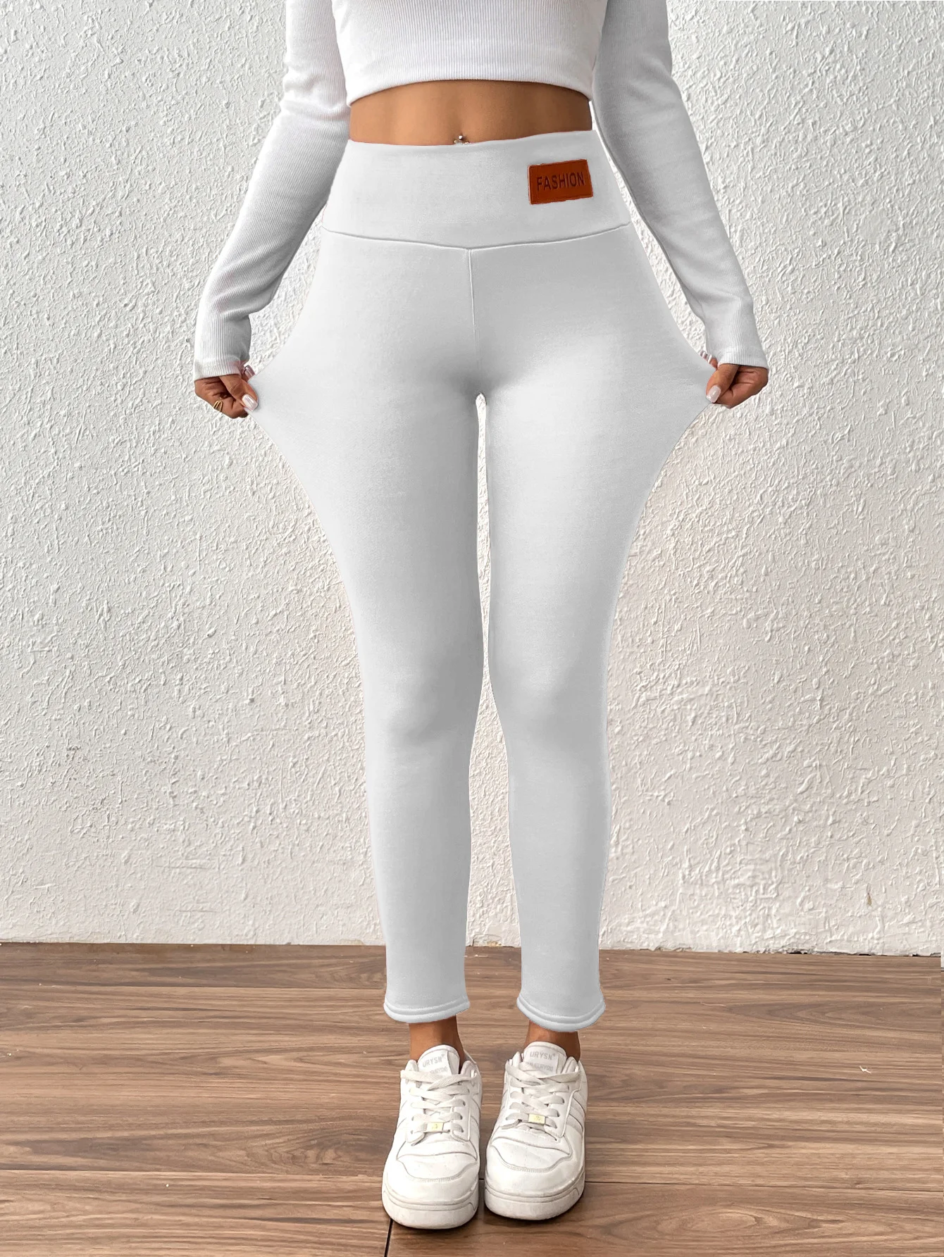 Women Plain Cotton Casual Leggings Daily Winter Ankle Banded Pants