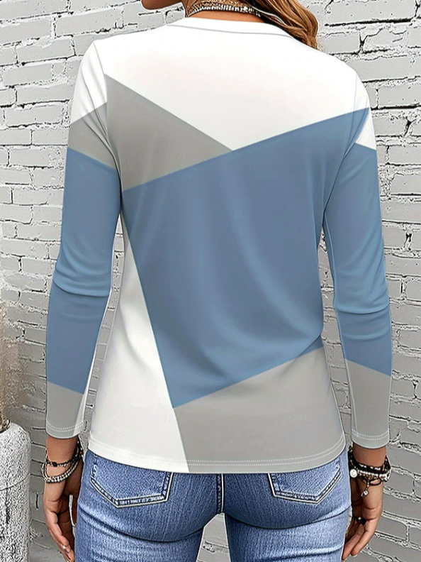 Women Abstract Crew Neck Jersey Long Sleeve Casual Daily Spring/Fall T-shirt