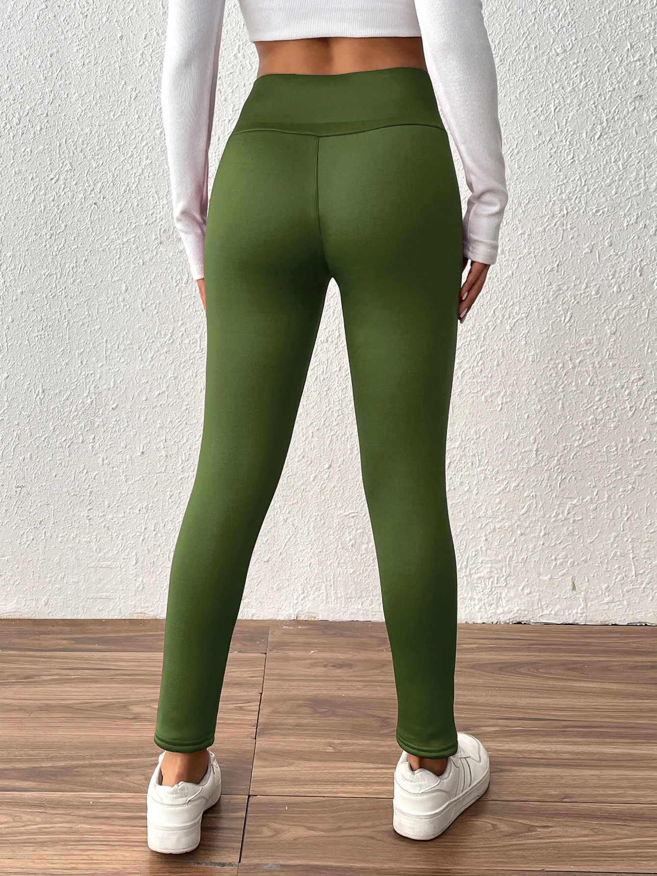 Women Plain Cotton Casual Leggings Daily Winter Ankle Banded Pants