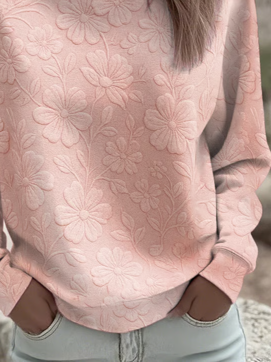 Women Floral Crew Neck Long Sleeve Casual Daily Spring/Fall Sweatshirt
