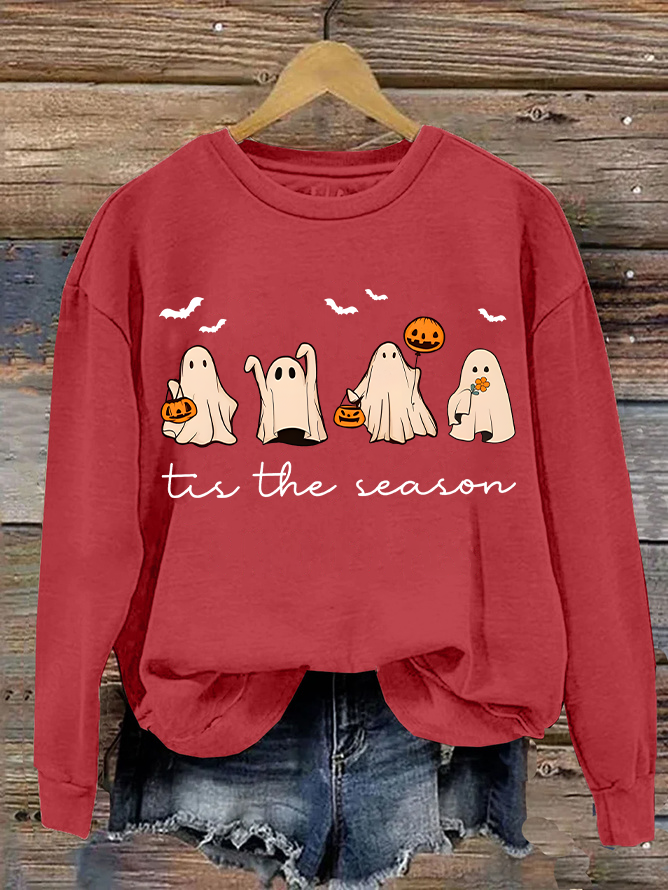 Women Halloween Crew Neck Long Sleeve Casual Holiday Spring/Fall Sweatshirt