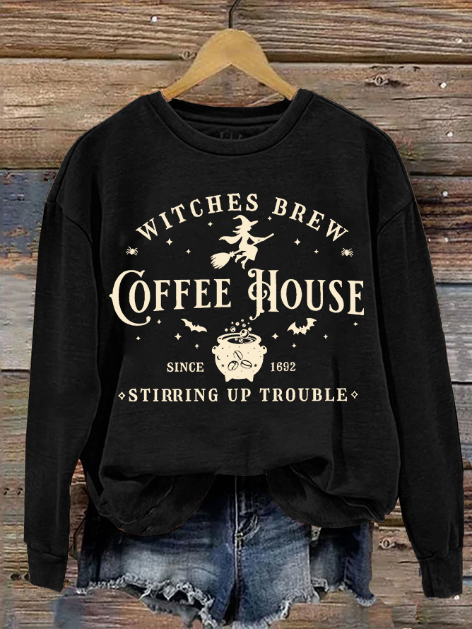 Women Halloween Crew Neck Long Sleeve Casual Holiday Spring/Fall Sweatshirt