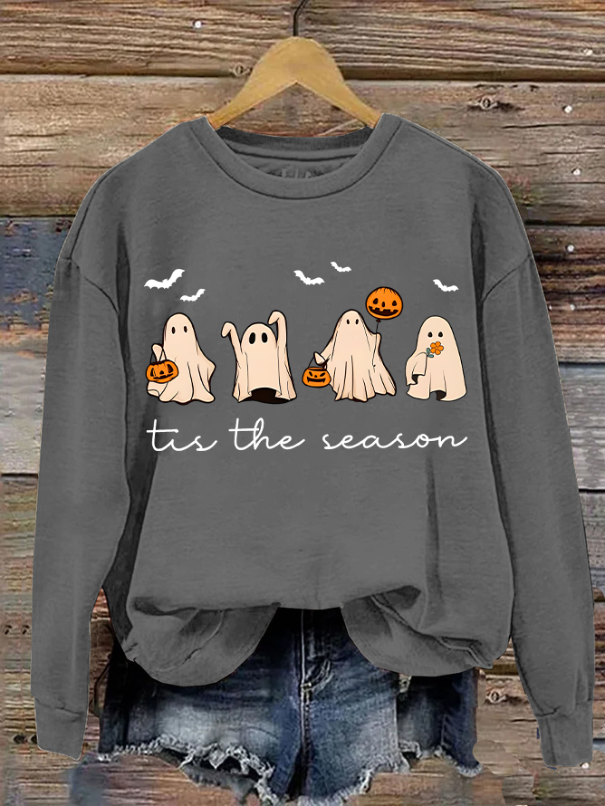 Women Halloween Crew Neck Long Sleeve Casual Holiday Spring/Fall Sweatshirt