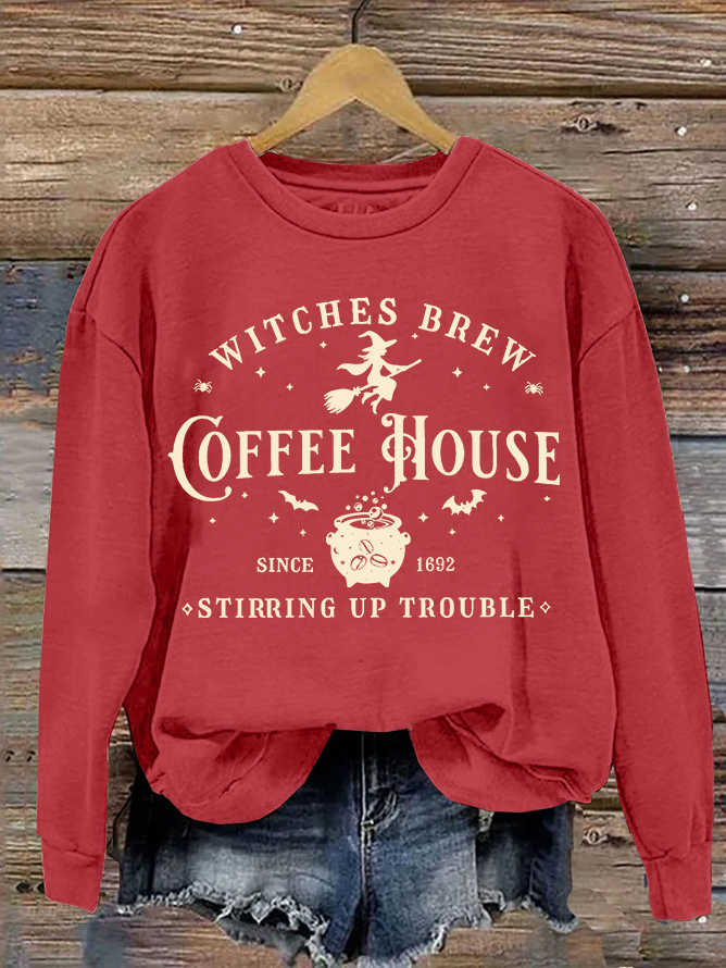 Women Halloween Crew Neck Long Sleeve Casual Holiday Spring/Fall Sweatshirt