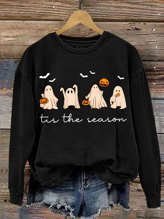 Women Halloween Crew Neck Long Sleeve Casual Holiday Spring/Fall Sweatshirt