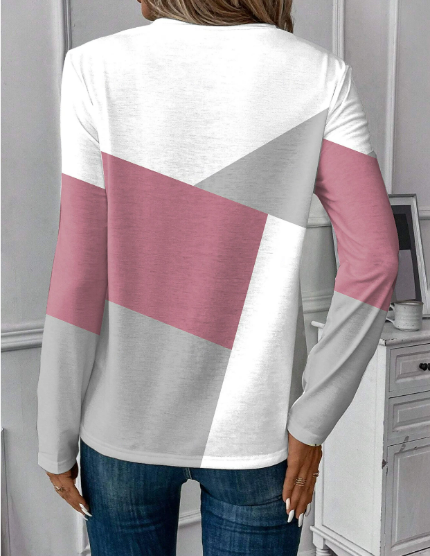Women Abstract Crew Neck Jersey Long Sleeve Casual Daily Spring/Fall T-shirt