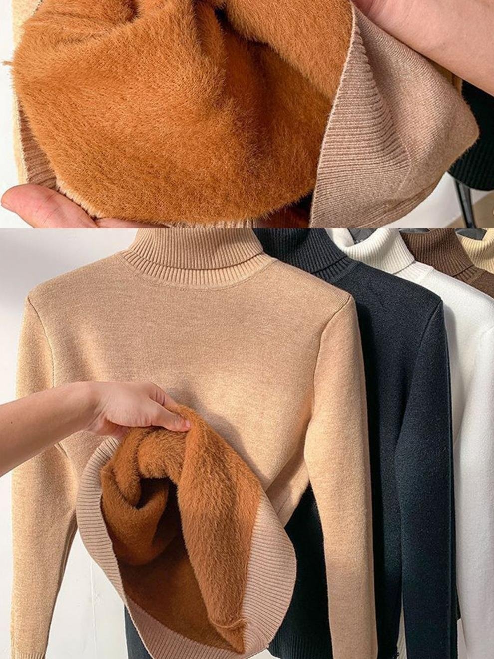 Women Plain Turtleneck Long Sleeve Vintage Daily Spring/Fall T-shirt