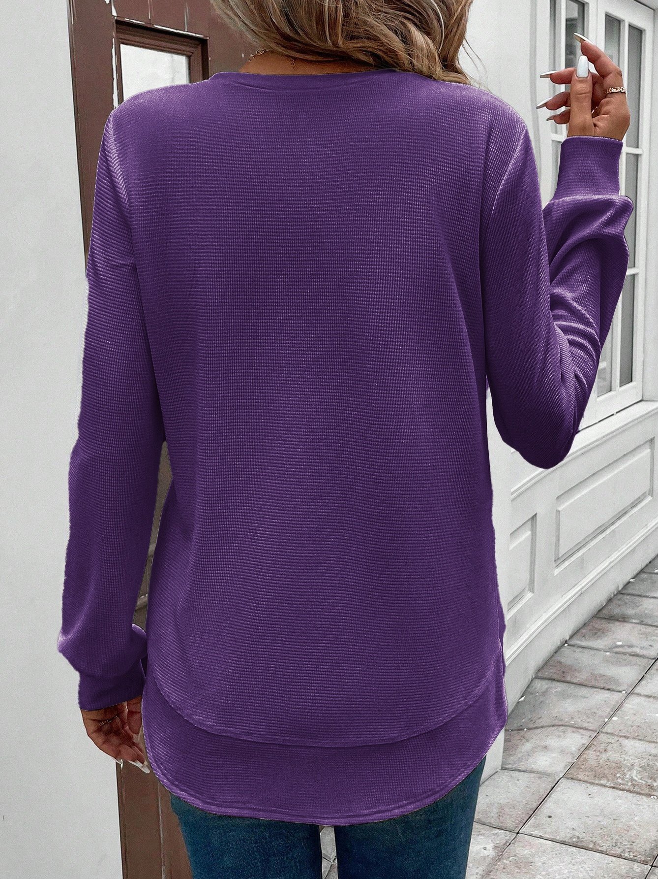 Women Plain Crew Neck Long Sleeve Vintage Daily Spring/Fall Sweatshirt