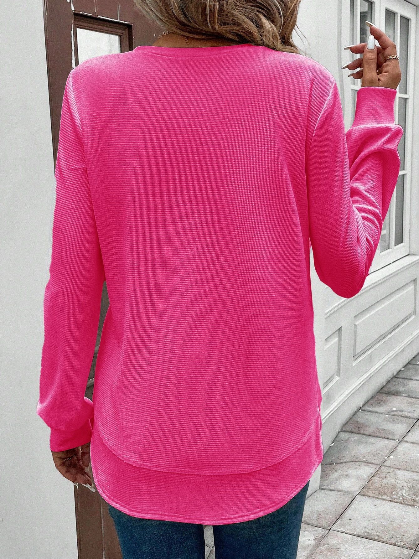 Women Plain Crew Neck Long Sleeve Vintage Daily Spring/Fall Sweatshirt