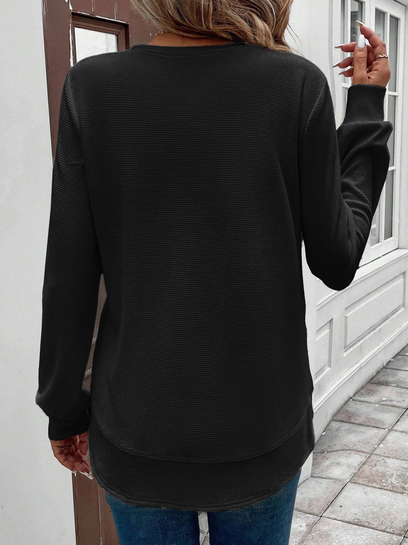 Women Plain Crew Neck Long Sleeve Vintage Daily Spring/Fall Sweatshirt