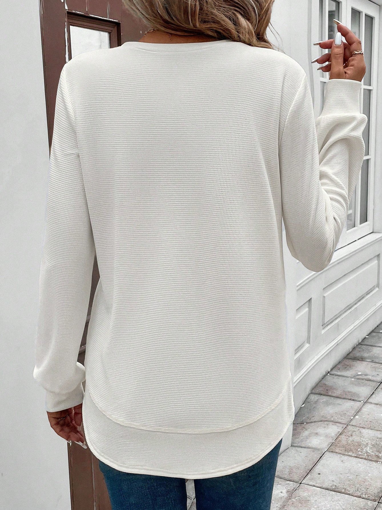 Women Plain Crew Neck Long Sleeve Vintage Daily Spring/Fall Sweatshirt