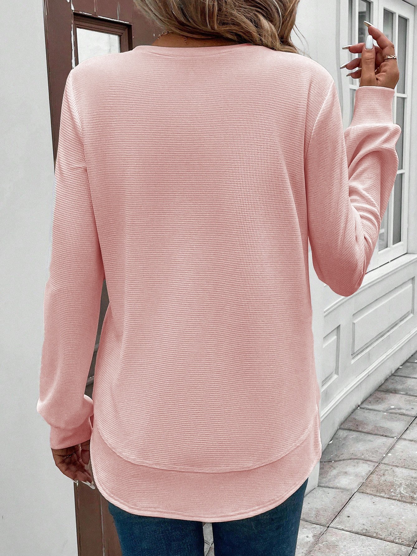 Women Plain Crew Neck Long Sleeve Vintage Daily Spring/Fall Sweatshirt