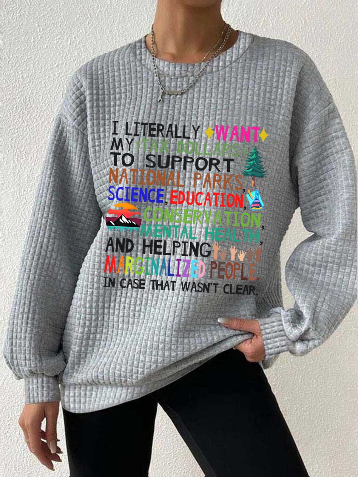 Women Text Letters Crew Neck Long Sleeve Casual Daily Spring/Fall Sweatshirt