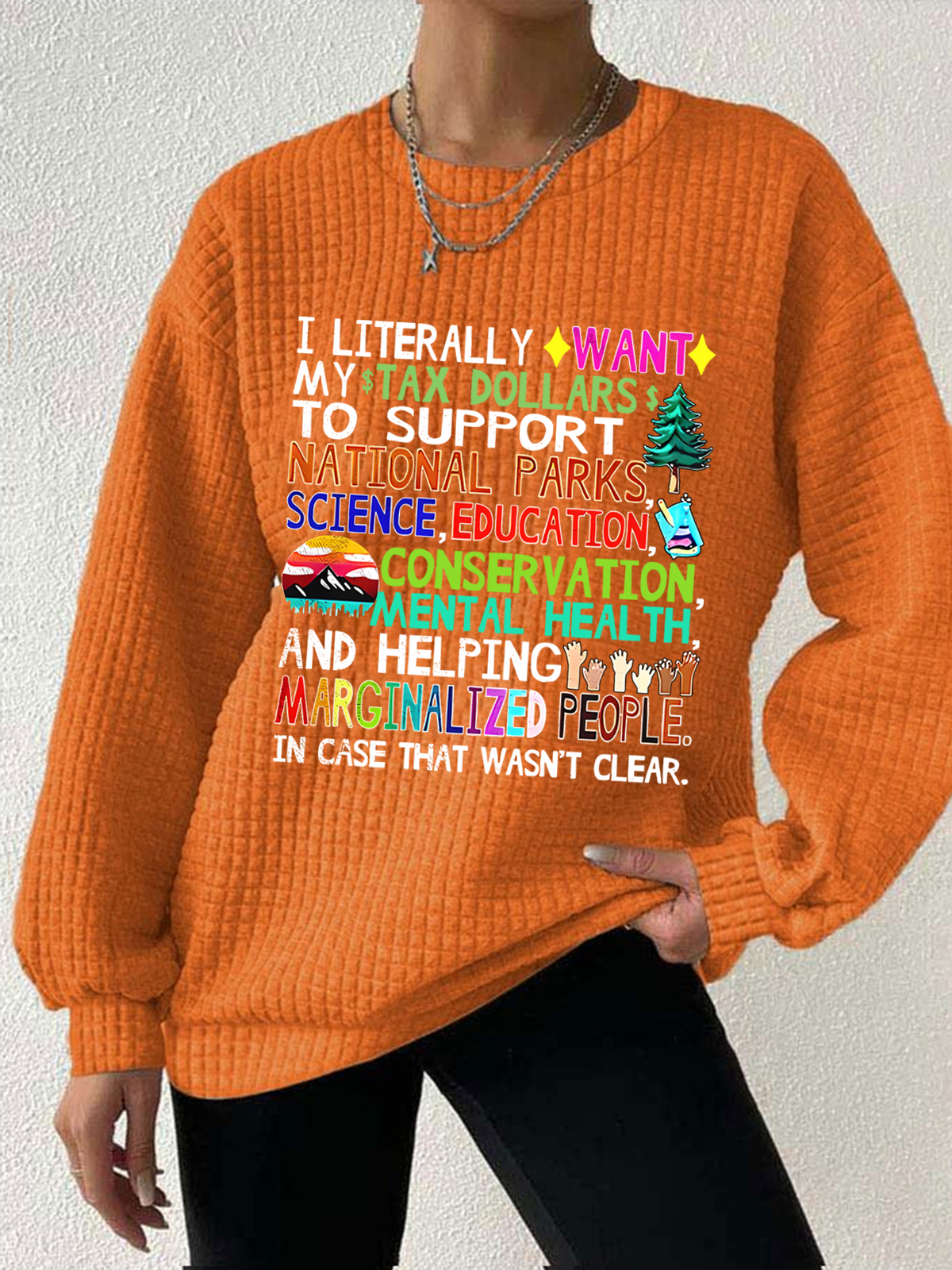 Women Text Letters Crew Neck Long Sleeve Casual Daily Spring/Fall Sweatshirt