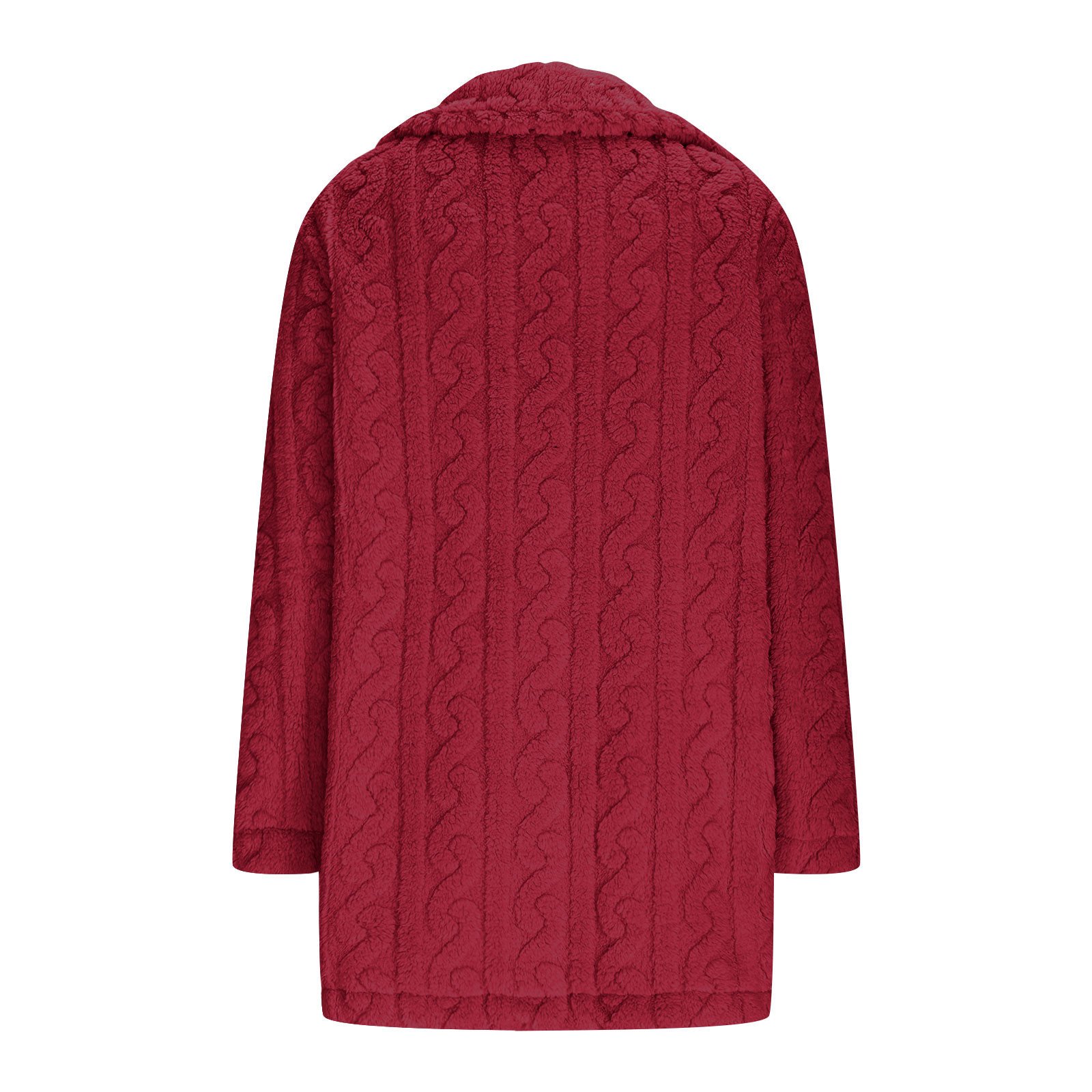 Women Plain Long Sleeve Casual Winter Daily Teddy Jacket Outerwear