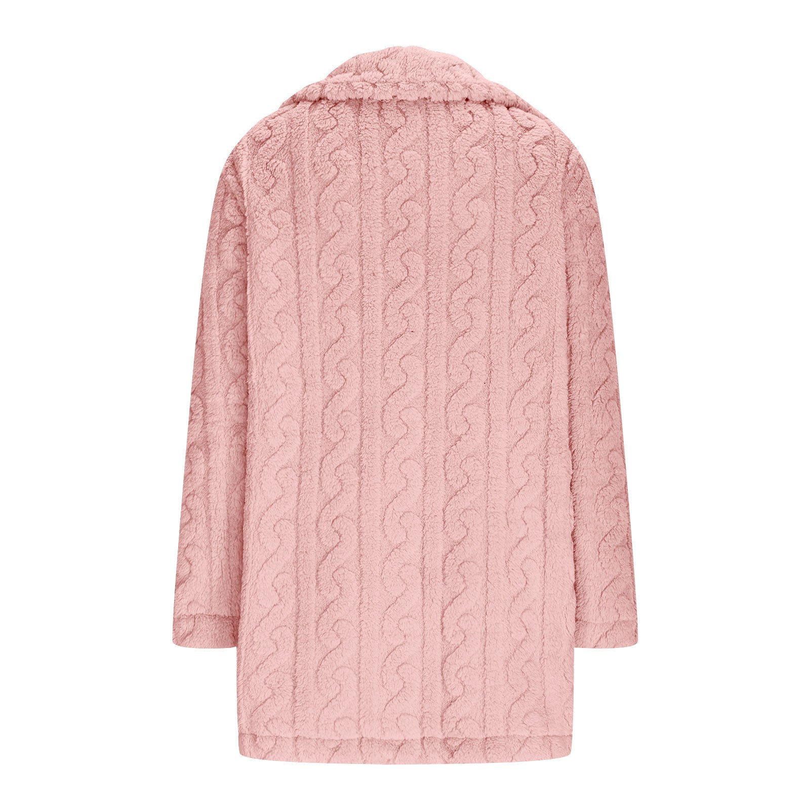 Women Plain Long Sleeve Casual Winter Daily Teddy Jacket Outerwear