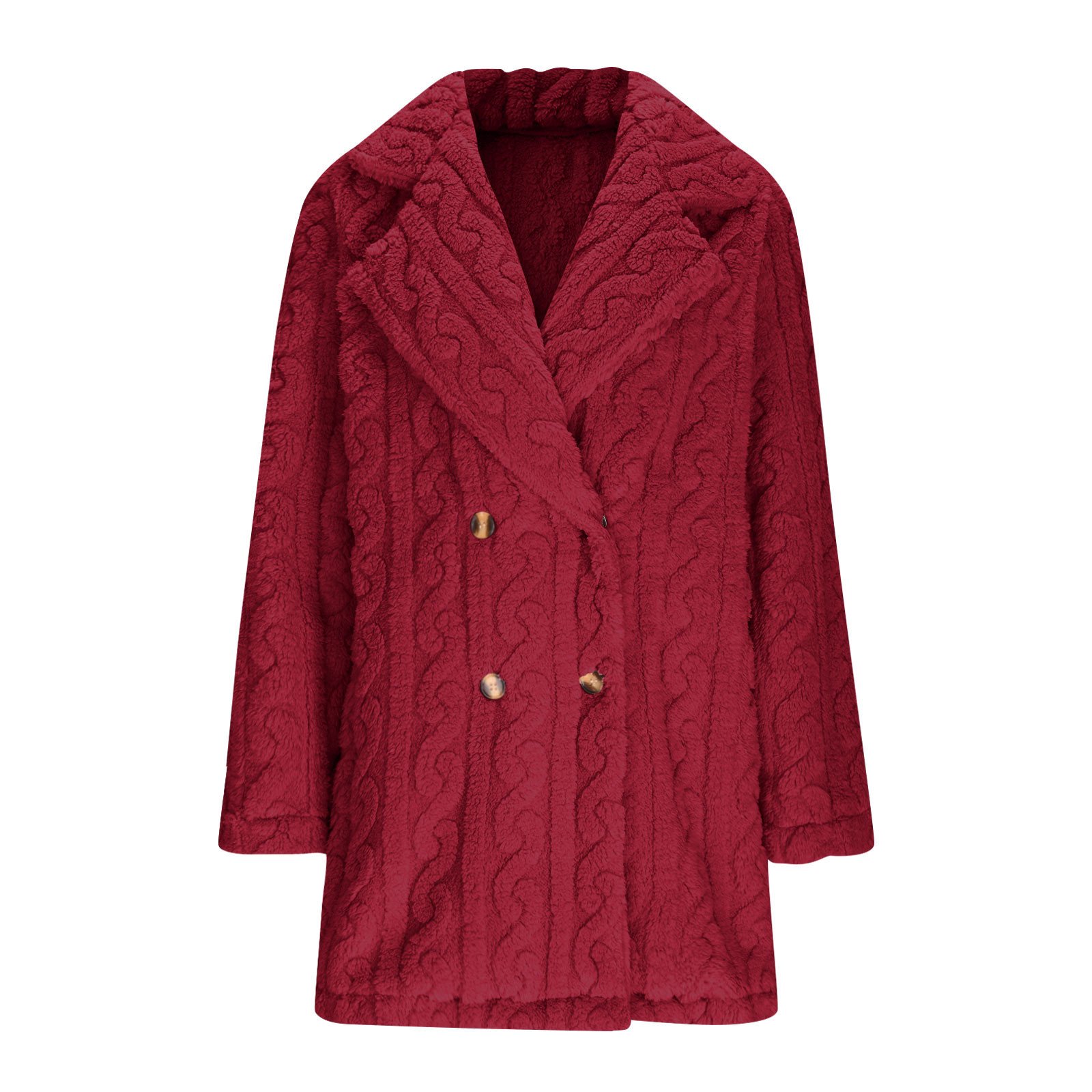 Women Plain Long Sleeve Casual Winter Daily Teddy Jacket Outerwear