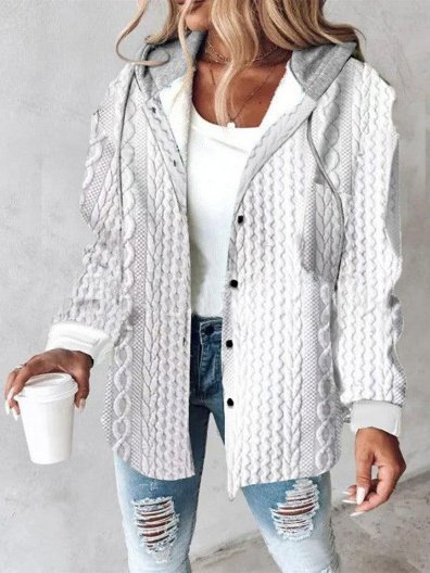 Women Striped Stand Collar Bomber Jacket Long Sleeve Vintage Printing Spring/Fall Daily Jacket Outerwear