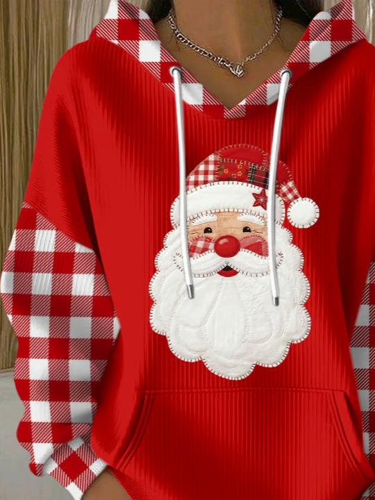 Women Plaid Hoodie Long Sleeve Casual Holiday Spring/Fall Hoodie