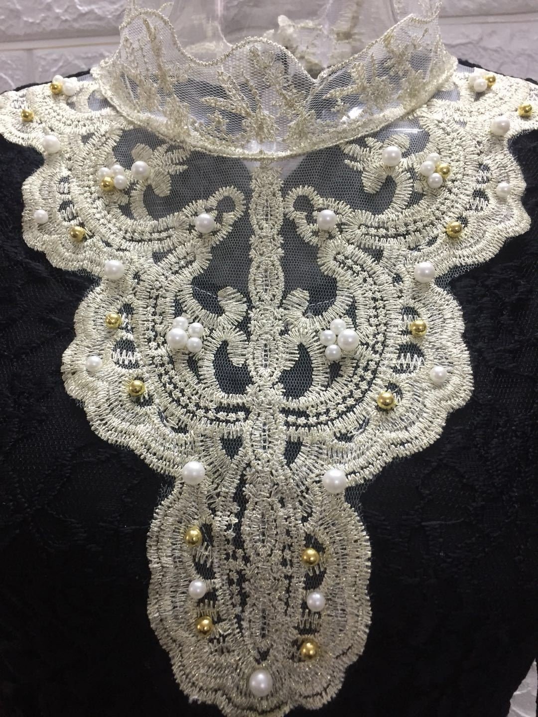 Women Floral Stand Collar Cotton Long Sleeve Vintage Daily Spring/Fall T-shirt