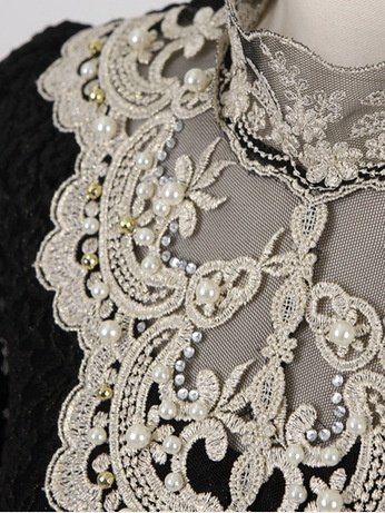 Women Floral Stand Collar Cotton Long Sleeve Vintage Daily Spring/Fall T-shirt