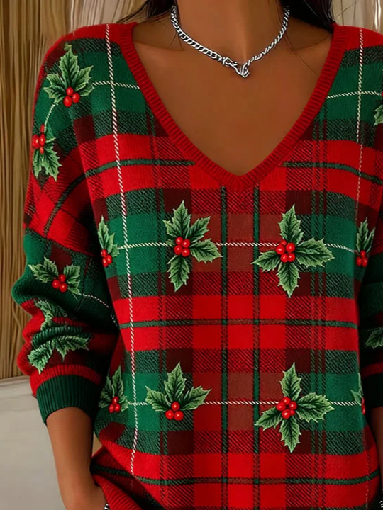 Women Floral V Neck Long Sleeve Casual Daily Spring/Fall T-shirt