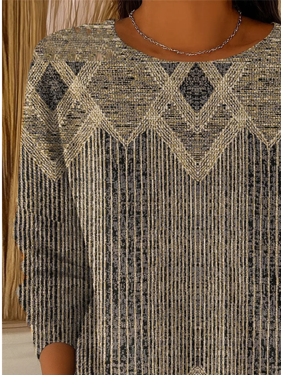 Women Abstract Crew Neck Long Sleeve Casual Daily Spring/Fall Sweater