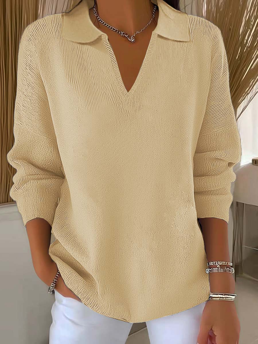 Women Plain Shawl Collar Long Sleeve Casual Holiday Spring/Fall Sweater