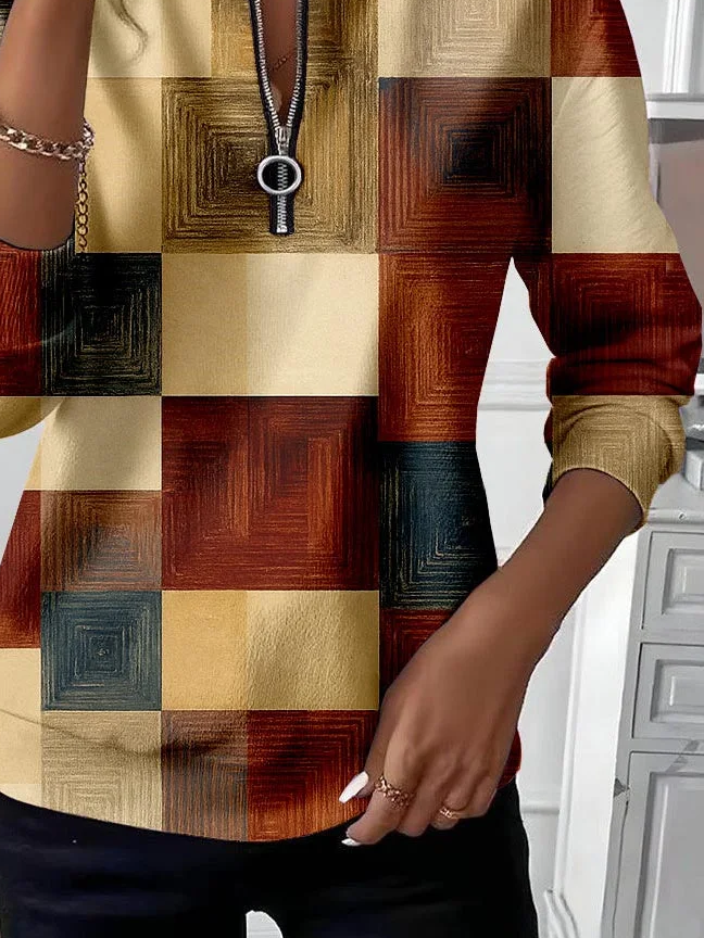 Women Abstract Crew Neck Long Sleeve Casual Daily Spring/Fall Sweatshirt