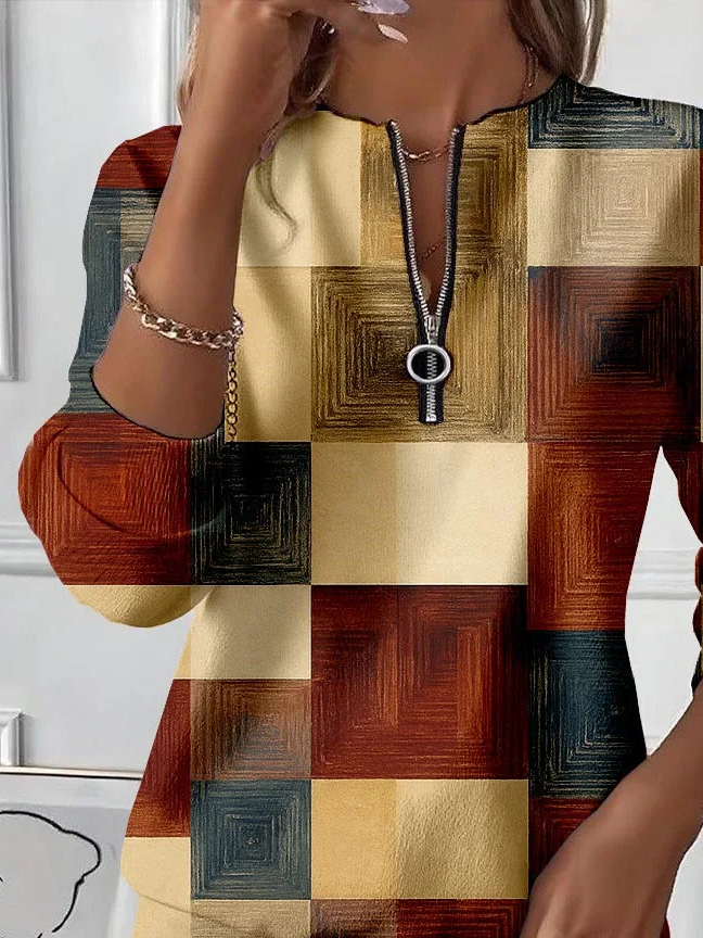 Women Abstract Crew Neck Long Sleeve Casual Daily Spring/Fall Sweatshirt