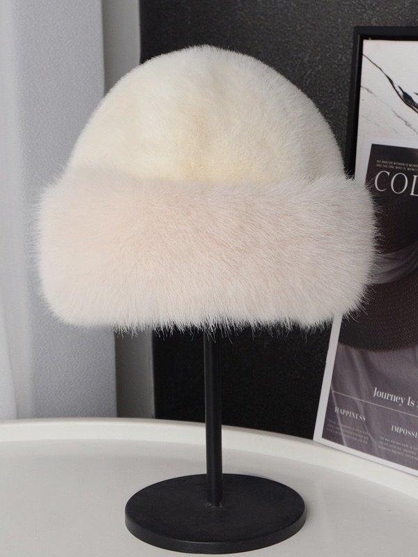 Plush Mongolian Hat For Women Thickened Autumn And Winter Windproof Cold-proof Warm Basin Hat Imitation Mink Fur Earmuffs Fisherman Hat