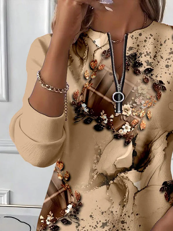 Women Abstract Crew Neck Long Sleeve Casual Daily Spring/Fall Sweatshirt