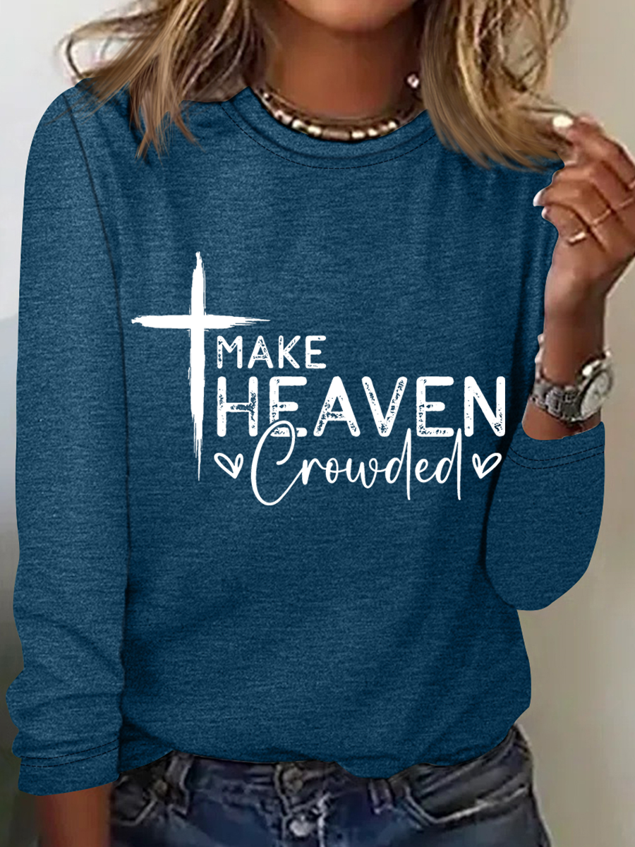 Women Text Letters Crew Neck Cotton Long Sleeve Casual Daily Spring/Fall T-shirt