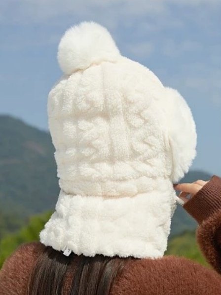 New Winter Style All-in-one Hat And Scarf Fleece-lined Thickened Windproof Cold-proof Warm Multi-functional Balaclava For Cycling