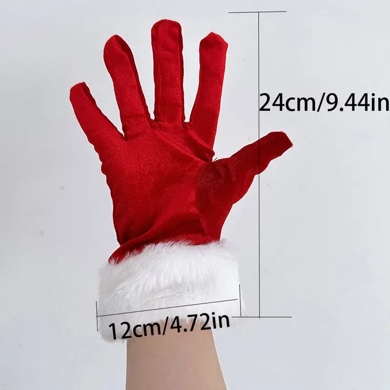 Women's Christmas Gloves With Faux Fur Trim Elastic Party Warm Decoration