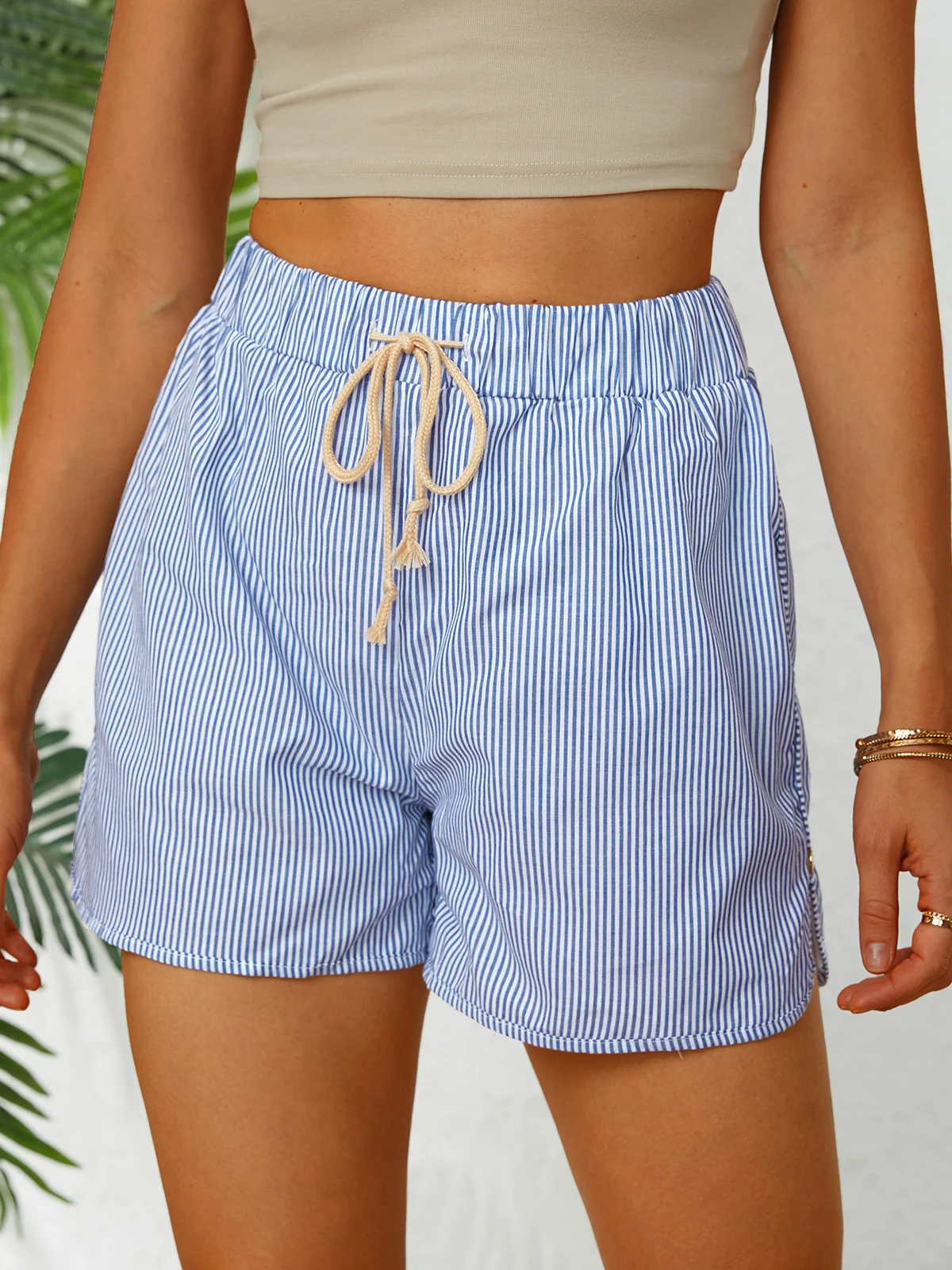 ANNIECLOTH Stripes Women Summer Shorts Shorts