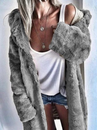 Womens Thick Faux Fur Hooded Parka Long Peacoat Winter Coats Jacket
