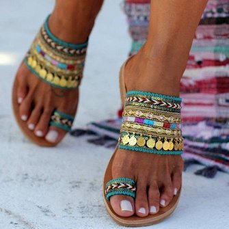 Blue Summer Denim Sandals Slippers