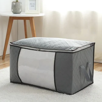 Non-woven bamboo charcoal moisture-proof quilt bag creative household goods toy clothing storage bag storage bag