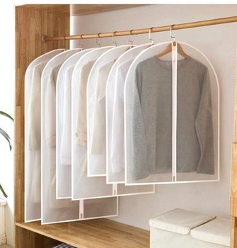 Hanging Garment Bag Clear Plastic Breathable Moth Proof Clothing Cover Clothes Storage Travel Closet Dust Cover