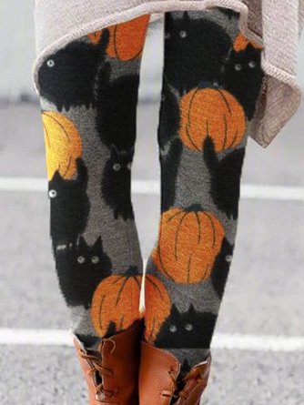 Photo Color Sheath Solid Casual Pants