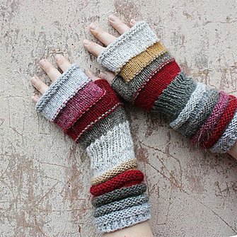 Outlander Inspired fashion accessories for Women Gift for Lady knit wool fingerless gloves Unmatched Hand Knit Striped