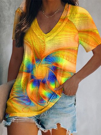 Ombre Vacation V Neck Shirts & Tops