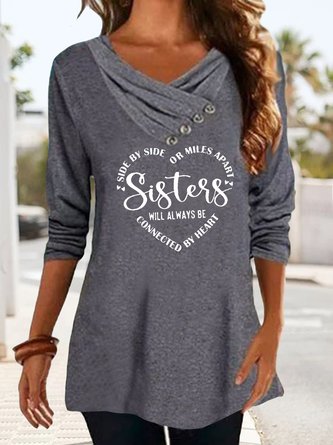 Sisters Will Always Be Connected By Heart Women's Long Sleeve Tops