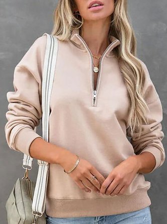Casual Plain Knit Loose Pullover Sweater