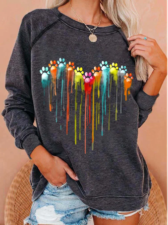 Cotton-Blend Ombre Casual Sweatshirts