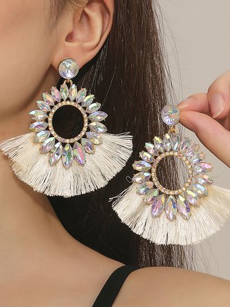 Geometric Shape Diamond Tassel Earrings Everyday Party Ethnic Jewelry