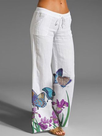 Butterfly Loose Drawstring Casual Pants