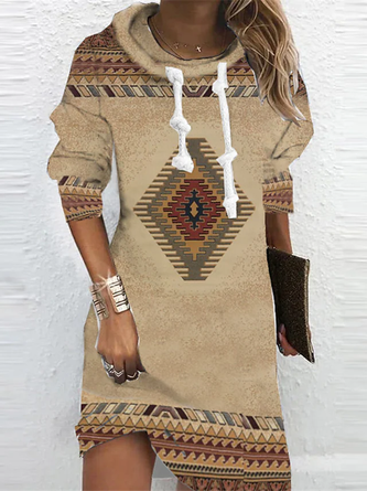 Hoodie Casual Loose Ethnic Dress