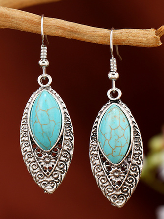Vintage Turquoise Ethnic Pattern Earrings Casual Women's Jewelry